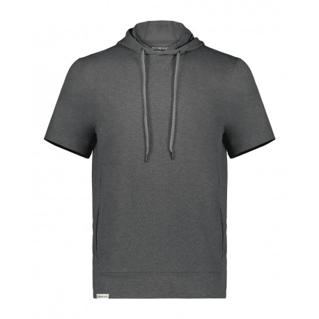 222505 Holloway 222505 Eco Revive Ventura Soft Knit Short Sleeve Hoodie Carbon Heather