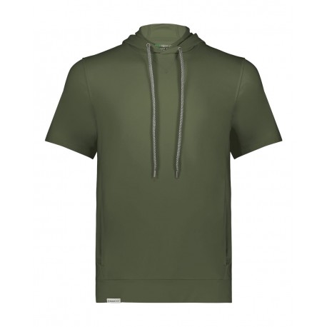 222605 Holloway 222605 Eco Revive Youth Ventura Soft Knit Short Sleeve Hoodie OLIVE