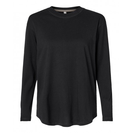 3508 LAT 3508 Women's Fine Jersey Long Sleeve Tee BLACK