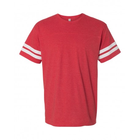 6937 LAT 6937 Football Fine Jersey Tee Vintage Red/ White