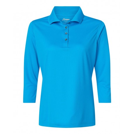 120 Paragon 120 Women's Lady Palm Three-Quarter Sleeve Polo TURQUOISE