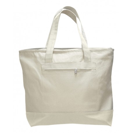 Q1300 Q-Tees Q1300 19L Zippered Tote Natural/ Natural