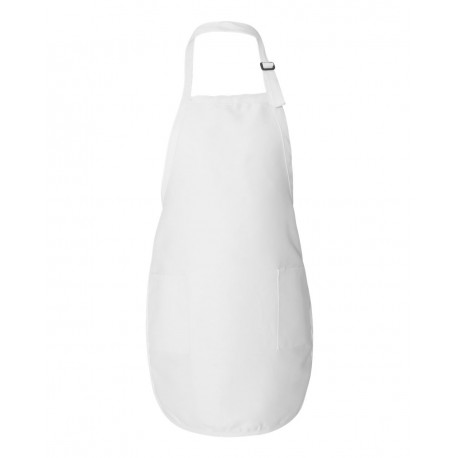 Q4350 Q-Tees Q4350 Full-Length Apron with Pockets WHITE