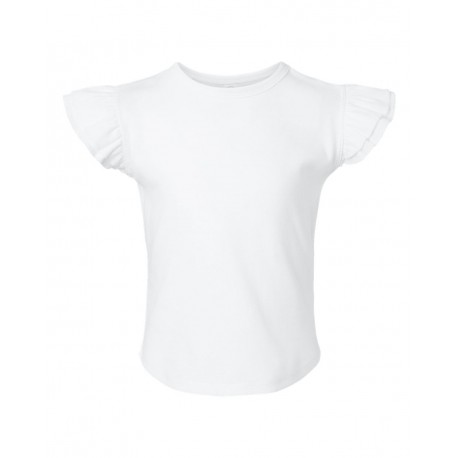 3339 Rabbit Skins 3339 Toddler Flutter Sleeve Tee WHITE