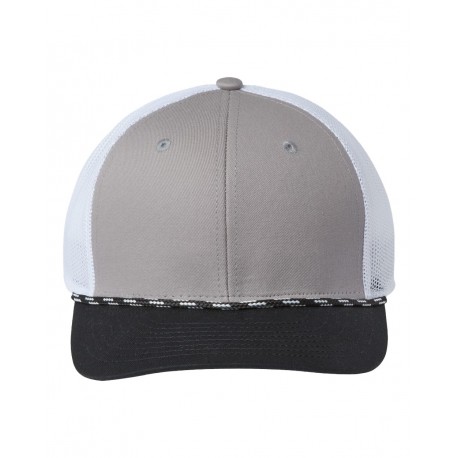 GB452R The Game GB452R Everyday Rope Trucker Cap Light Grey/ Black