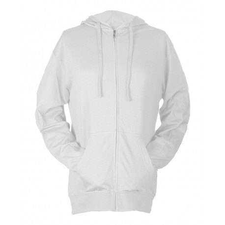 260 Tultex 260 Beach Full-Zip Hooded Long Sleeve T-Shirt WHITE