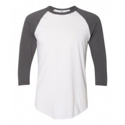 American Apparel BB453W 50/50 Raglan Three-Quarter Sleeve Tee