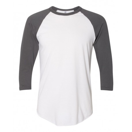 BB453W American Apparel BB453W 50/50 Raglan Three-Quarter Sleeve Tee 