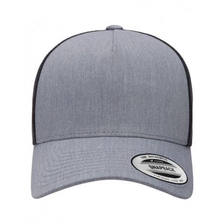 6506 YP Classics 6506 Five-Panel Retro Trucker Cap HEATHER/ BLACK
