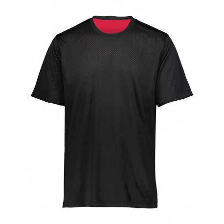 1603 Augusta Sportswear 1603 Youth Short Sleeve Mesh Reversible Jersey BLACK/ SCARLET