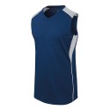 312162 Augusta Sportswear Navy/ Silver Grey/ White