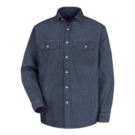 SD78T Red Kap SD78T Deluxe Denim Long Sleeve Shirt - Tall Sizes DENIM