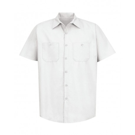 SP24T Red Kap SP24T Industrial Short Sleeve Work Shirt - Tall Sizes WHITE