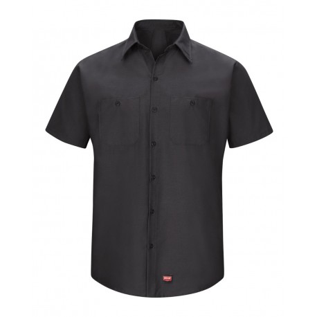 SX20T Red Kap SX20T Mimix Short Sleeve Work Shirt - Tall Sizes BLACK