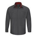 SY32T Red Kap Charcoal/ Fireball Red
