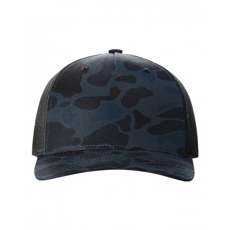 112PFP Richardson 112PFP Five-Panel Printed Trucker Cap Admiral Duck Camo/ Black