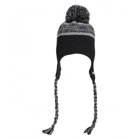5007JA J. America 5007JA Backcountry Knit Pom Beanie BLACK