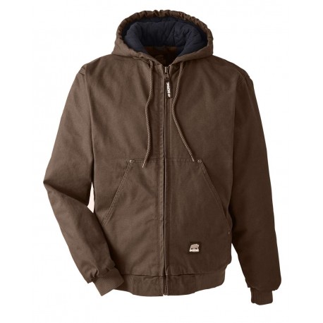 HJ375 Berne Apparel HJ375 Heartland Washed Cotton Duck Hooded Jacket Bark
