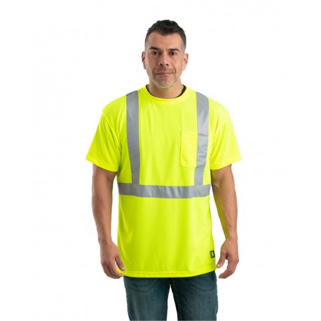 HVK012 Berne Apparel HVK012 Hi-Vis Class 2 Performance Pocket T-Shirt YELLOW