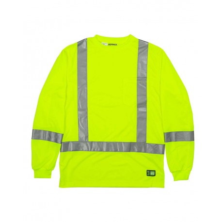 HVK013 Berne Apparel HVK013 Hi-Vis Class 3 Performance Pocket T-Shirt YELLOW