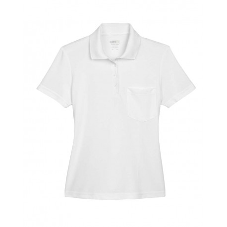 78181P CORE365 78181P Women's Origin Performance Pique Polo with Pocket WHITE