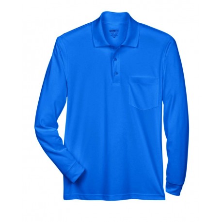 88192P CORE365 88192P Pinnacle Performance Long Sleeve Pique Polo with Pocket TRUE ROYAL
