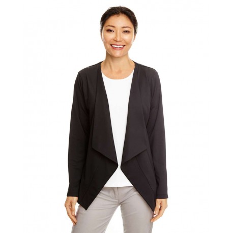 DP465W Devon & Jones DP465W Women's Perfect Fit Draped Open Blazer BLACK