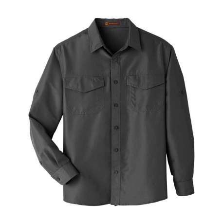 M580L Harriton M580L Key West Performance Staff Shirt DARK CHARCOAL