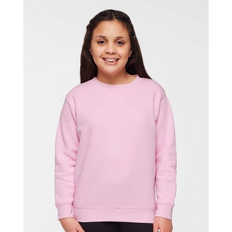 2225 LAT 2225 Youth Elevated Fleece Crewneck Sweatshirt PINK