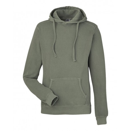 8730 J. America 8730 Pigment-Dyed Fleece Hooded Sweatshirt SPRUCE