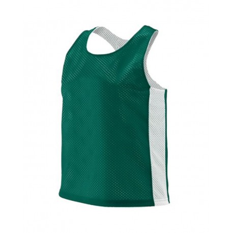 968 Augusta Sportswear 968 Women's Reversible Tricot Mesh Lacrosse Tank Dark Green/ White