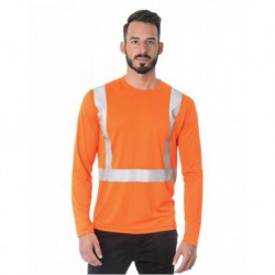 Bayside 3742 USA-Made Hi-Visibility Long Sleeve Performance T-Shirt - Solid Tape