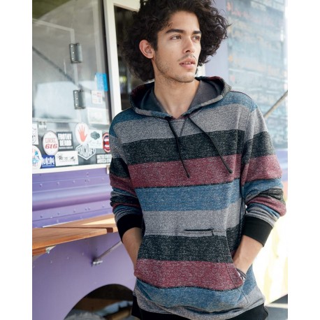 8603 Burnside 8603 Printed Stripes Fleece Sweatshirt BLACK