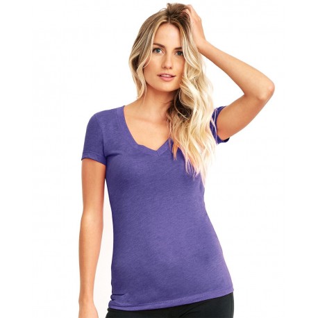 6740 Next Level 6740 Women's Triblend Deep V-Neck T-Shirt 