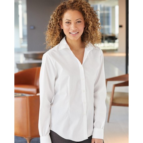 13V5053 Van Heusen 13V5053 Women's Cotton/Poly Solid Point Collar Shirt 