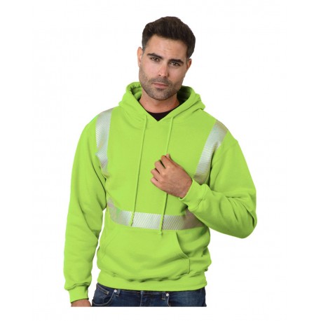 3739 Bayside 3739 USA-Made High Visibility Hooded Pullover LIME GREEN