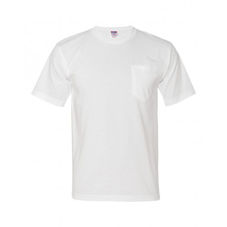 5070 Bayside 5070 USA-Made Short Sleeve T-Shirt With a Pocket WHITE