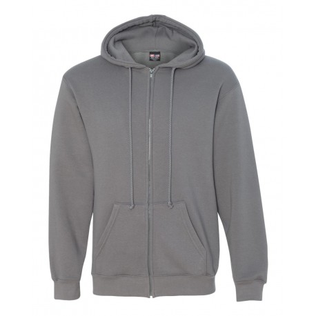 900 Bayside 900 USA-Made Full-Zip Hooded Sweatshirt CHARCOAL