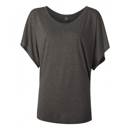 8821 BELLA + CANVAS 8821 Women's Flowy Draped Dolman Tee Dark Grey Heather