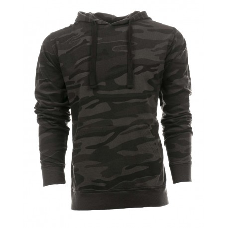 8605 Burnside 8605 Enzyme-Washed French Terry Hooded Sweatshirt Black Camo/ Black