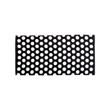 C3060P Carmel Towel Company C3060P Polka Dot Velour Beach Towel BLACK