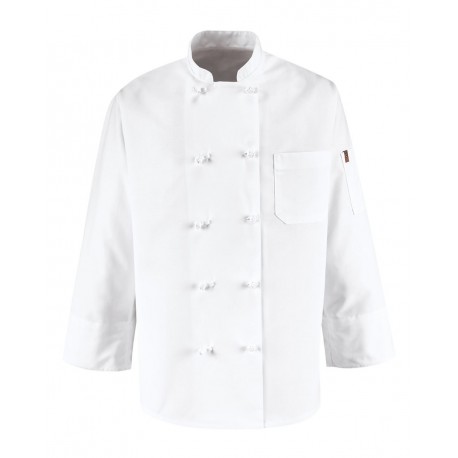 0421 Chef Designs 0421 Ten Knot Button Chef Coat WHITE