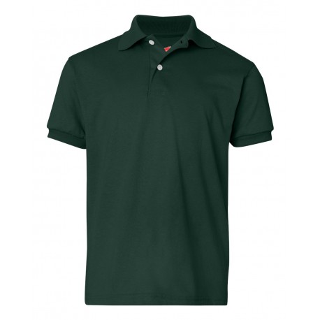 054Y Hanes 054Y Youth Ecosmart Jersey Polo DEEP FOREST