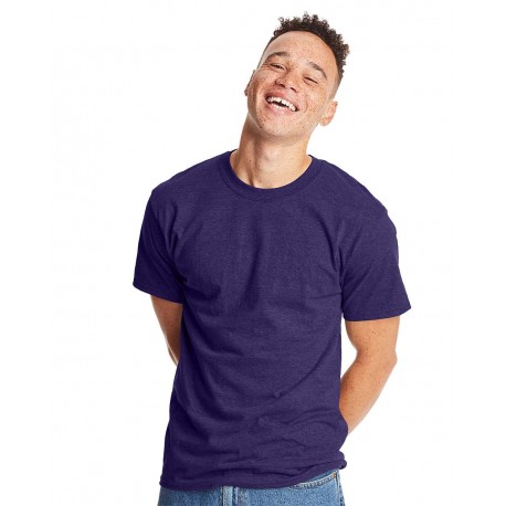 5180 Hanes 5180 Beefy-T T-Shirt Grape Smash Heather