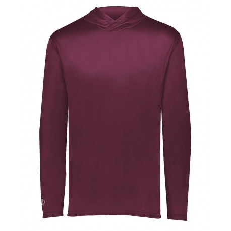 222830 Holloway 222830 Momentum Hooded Long Sleeve T-Shirt MAROON