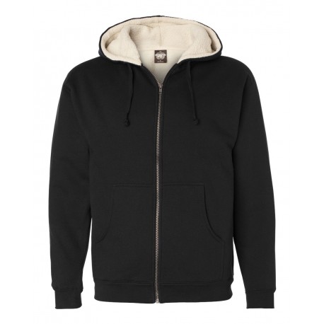 EXP40SHZ Independent Trading Co. EXP40SHZ Sherpa-Lined Full-Zip Hooded Sweatshirt BLACK/ NATURAL