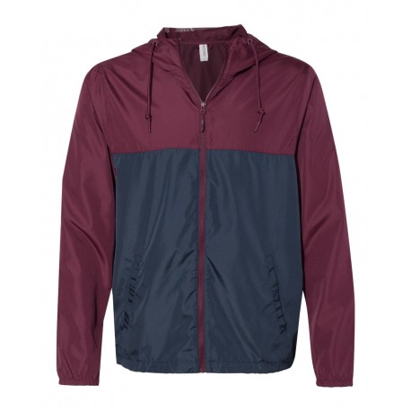 EXP54LWZ Independent Trading Co. EXP54LWZ Lightweight Windbreaker Full-Zip Jacket Maroon/ Classic Navy