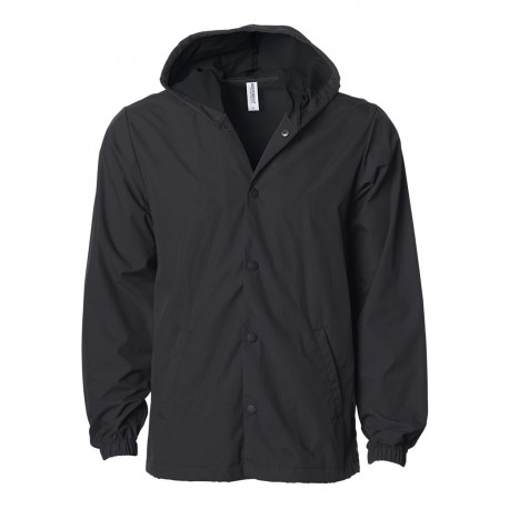 EXP95NB Independent Trading Co. EXP95NB Water-Resistant Hooded Windbreaker BLACK/ BLACK