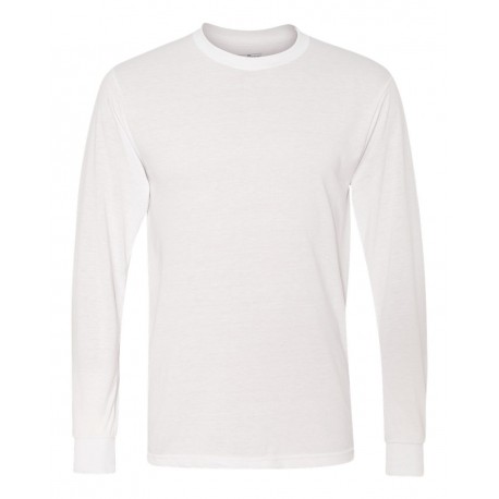 21MLR JERZEES 21MLR Dri-Power Performance Long Sleeve T-Shirt WHITE