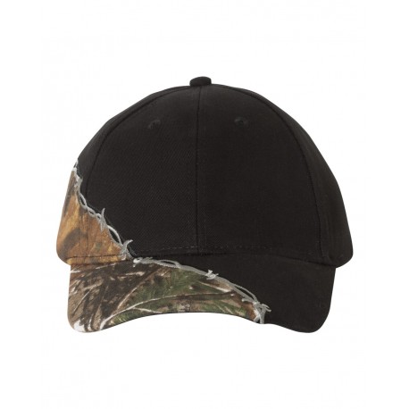 LC4BW Kati LC4BW Licensed Camo with Barbed Wire Embroidery Cap Black/ Realtree AP